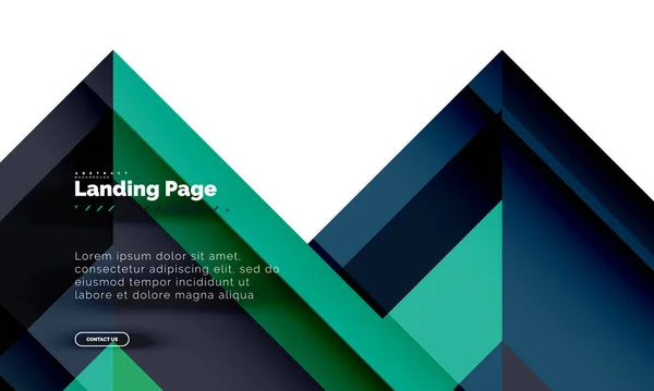 Forma quadrada fundo abstrato geométrico, modelo de web design de landing page —  Vetores de Stock