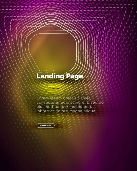 Fondo luminoso de neón para landing page — Vector de stock