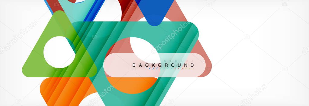 Abstract geometric background. Modern overlapping triangles. Unusual color shapes for your message. Business or tech presentation, app cover