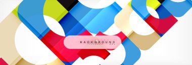 Geometrik kareler afiş soyut. Vektör çizim broşür veya el ilanı, sunum ve web tasarım düzeni için