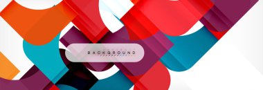 Geometrik kareler afiş soyut. Vektör çizim broşür veya el ilanı, sunum ve web tasarım düzeni için