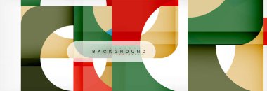 Geometrik kareler afiş soyut. Vektör çizim broşür veya el ilanı, sunum ve web tasarım düzeni için