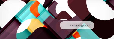 Renkli kareler kompozisyon soyut afiş. Gösterim amacıyla broşür veya el ilanı, sunum ve web tasarım düzeni