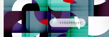 Geometrik kareler afiş soyut. Vektör çizim broşür veya el ilanı, sunum ve web tasarım düzeni için