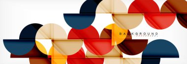 Modern geometrik arka plan - daireler. İş veya teknoloji tanıtım tasarım şablonu, broşür veya el ilanı desenli veya geometrik web afiş