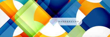 Geometrik kareler afiş soyut. Vektör çizim broşür veya el ilanı, sunum ve web tasarım düzeni için