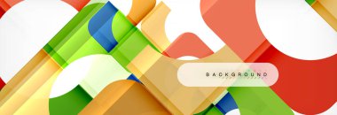 Renkli kareler kompozisyon soyut afiş. Gösterim amacıyla broşür veya el ilanı, sunum ve web tasarım düzeni