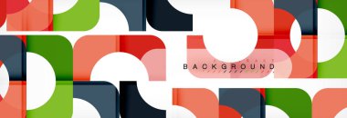 Geometrik kareler afiş soyut. Vektör çizim broşür veya el ilanı, sunum ve web tasarım düzeni için