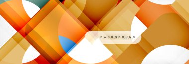 Geometrik kareler afiş soyut. Vektör çizim broşür veya el ilanı, sunum ve web tasarım düzeni için