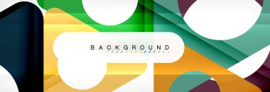 Geometrik arka plan, daireler ve üçgenler şekiller afiş. Gösterim amacıyla broşür veya el ilanı, sunum ve web tasarım düzeni