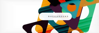 Geometrik arka plan. Modern örtüşen üçgenler. Mesajınız için alışılmadık renkli şekiller. İş veya teknik okul sunuyu, app kapak