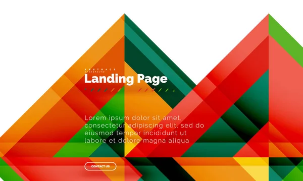 Forma cuadrada fondo abstracto geométrico, plantilla de diseño web de landing page — Archivo Imágenes Vectoriales