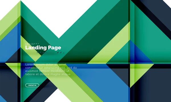 Forma quadrada fundo abstrato geométrico, modelo de web design de landing page — Vetor de Stock