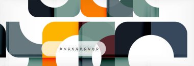 Geometrik kareler afiş soyut. Vektör çizim broşür veya el ilanı, sunum ve web tasarım düzeni için