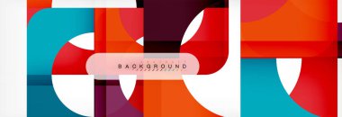 Geometrik kareler afiş soyut. Vektör çizim broşür veya el ilanı, sunum ve web tasarım düzeni için