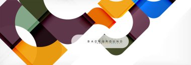 Geometrik kareler afiş soyut. Vektör çizim broşür veya el ilanı, sunum ve web tasarım düzeni için