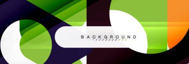 Geometrik arka plan, daireler ve üçgenler şekiller afiş. Gösterim amacıyla broşür veya el ilanı, sunum ve web tasarım düzeni