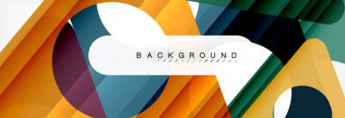 Geometrik arka plan, daireler ve üçgenler şekiller afiş. Gösterim amacıyla broşür veya el ilanı, sunum ve web tasarım düzeni