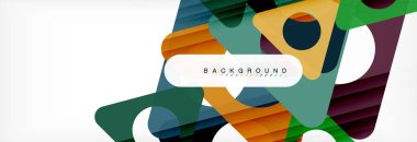 Geometrik arka plan, daireler ve üçgenler şekiller afiş. Gösterim amacıyla broşür veya el ilanı, sunum ve web tasarım düzeni