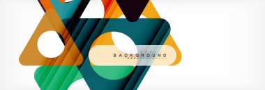 Geometrik arka plan. Modern örtüşen üçgenler. Mesajınız için alışılmadık renkli şekiller. İş veya teknik okul sunuyu, app kapak