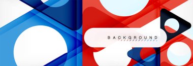 Geometrik arka plan, daireler ve üçgenler şekiller afiş. Gösterim amacıyla broşür veya el ilanı, sunum ve web tasarım düzeni