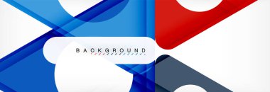 Geometrik arka plan, daireler ve üçgenler şekiller afiş. Gösterim amacıyla broşür veya el ilanı, sunum ve web tasarım düzeni