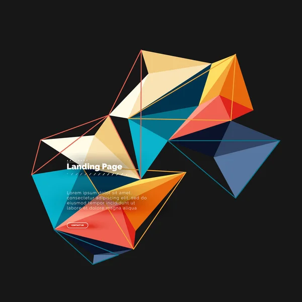 Conception géométrique polygonale, forme abstraite en triangles, fond tendance — Image vectorielle