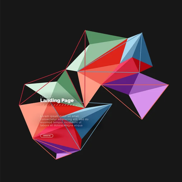 Vector 3d driehoek abstracte achtergrond, veelhoekige geometrisch ontwerp — Stockvector