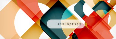 Geometrik kareler afiş soyut. Vektör çizim broşür veya el ilanı, sunum ve web tasarım düzeni için