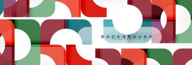 Geometrik kareler afiş soyut. Vektör çizim broşür veya el ilanı, sunum ve web tasarım düzeni için