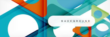Geometrik arka plan. Modern örtüşen üçgenler. Mesajınız için alışılmadık renkli şekiller. İş veya teknik okul sunuyu, app kapak