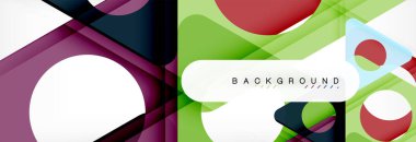 Geometrik arka plan, daireler ve üçgenler şekiller afiş. Gösterim amacıyla broşür veya el ilanı, sunum ve web tasarım düzeni