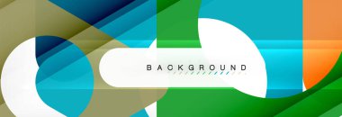 Geometrik arka plan, daireler ve üçgenler şekiller afiş. Gösterim amacıyla broşür veya el ilanı, sunum ve web tasarım düzeni