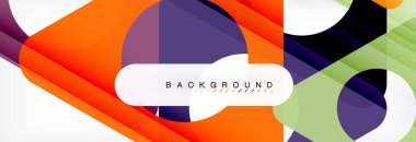 Geometrik arka plan, daireler ve üçgenler şekiller afiş. Gösterim amacıyla broşür veya el ilanı, sunum ve web tasarım düzeni