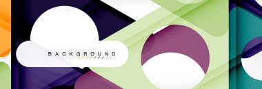 Geometrik arka plan, daireler ve üçgenler şekiller afiş. Gösterim amacıyla broşür veya el ilanı, sunum ve web tasarım düzeni