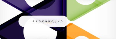 Geometrik arka plan, daireler ve üçgenler şekiller afiş. Gösterim amacıyla broşür veya el ilanı, sunum ve web tasarım düzeni