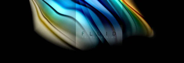 Rainbow fluid abstract shapes, liquid colors design, colorful marble or plastic wavy texture background, multicolored template for business or technology presentation or web brochure cover design — Stock Vector