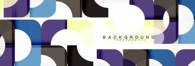 Geometrik kareler afiş soyut. Vektör çizim broşür veya el ilanı, sunum ve web tasarım düzeni için