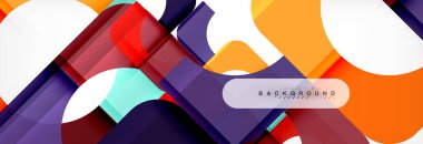 Renkli kareler kompozisyon soyut afiş. Gösterim amacıyla broşür veya el ilanı, sunum ve web tasarım düzeni