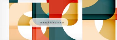 Geometrik kareler afiş soyut. Vektör çizim broşür veya el ilanı, sunum ve web tasarım düzeni için