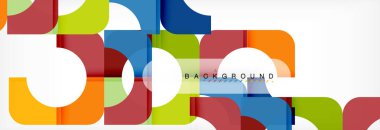 Geometrik kareler afiş soyut. Vektör çizim broşür veya el ilanı, sunum ve web tasarım düzeni için