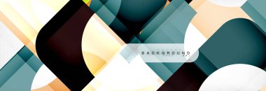 Geometrik kareler afiş soyut. Vektör çizim broşür veya el ilanı, sunum ve web tasarım düzeni için