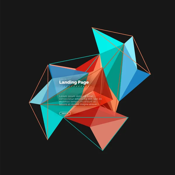 Vector 3d driehoek abstracte achtergrond, veelhoekige geometrisch ontwerp — Stockvector
