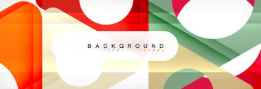 Geometrik arka plan, daireler ve üçgenler şekiller afiş. Gösterim amacıyla broşür veya el ilanı, sunum ve web tasarım düzeni