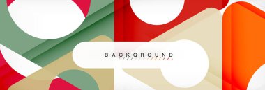 Geometrik arka plan, daireler ve üçgenler şekiller afiş. Gösterim amacıyla broşür veya el ilanı, sunum ve web tasarım düzeni