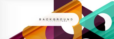 Geometrik arka plan, daireler ve üçgenler şekiller afiş. Gösterim amacıyla broşür veya el ilanı, sunum ve web tasarım düzeni