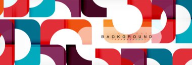 Geometrik kareler afiş soyut. Vektör çizim broşür veya el ilanı, sunum ve web tasarım düzeni için