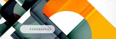 Geometrik kareler afiş soyut. Vektör çizim broşür veya el ilanı, sunum ve web tasarım düzeni için