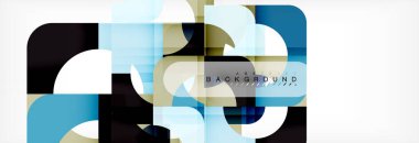 Geometrik kareler afiş soyut. Vektör çizim broşür veya el ilanı, sunum ve web tasarım düzeni için