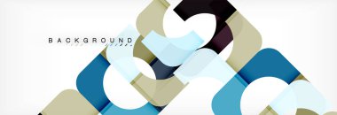 Geometrik kareler afiş soyut. Vektör çizim broşür veya el ilanı, sunum ve web tasarım düzeni için